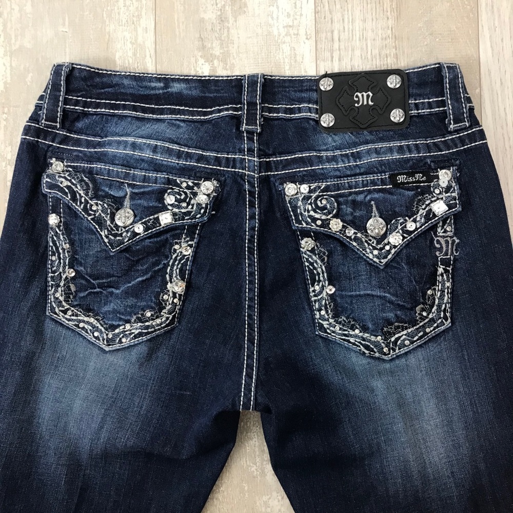 MISS ME Embellished Bootcut Jeans JP5910B Sz 32